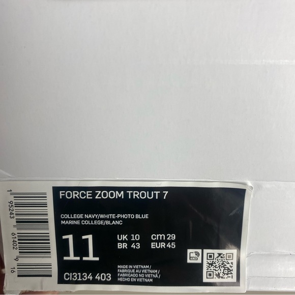 Nike Force Zoom Trout 7 Baseball Cleats CI3134-403 Midnight/Navy Men’s Size - Picture 12 of 12